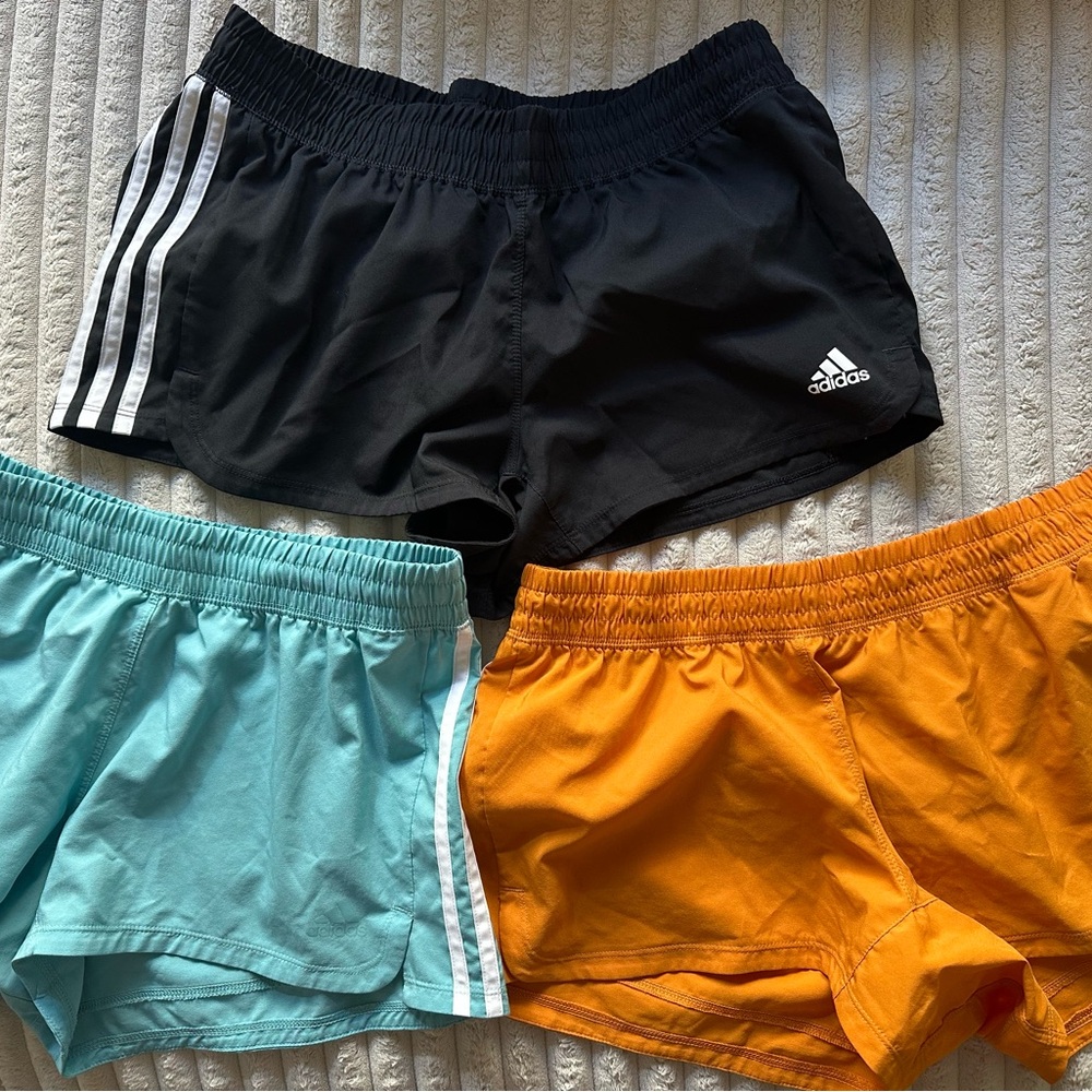 Set of 3 - Adidas Black, Orange, and Blue Shorts Set